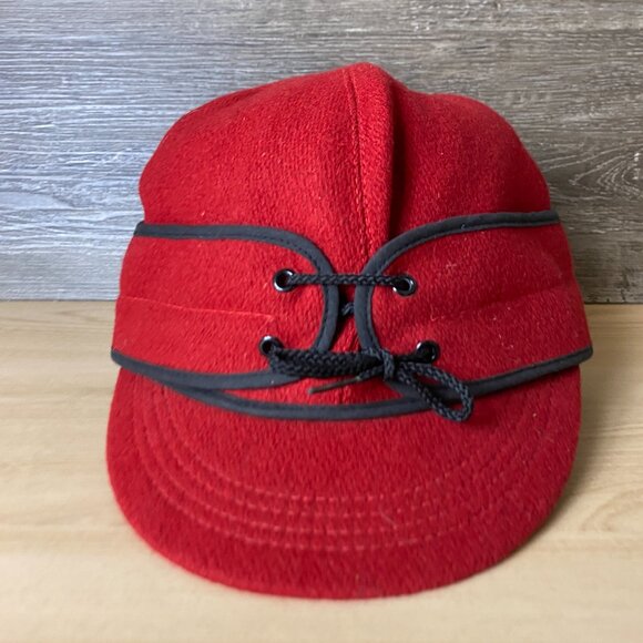 Vintage Wool Hat S/M Red Insulated Ear Flap Winter Outdoors - Picture 2 of 9